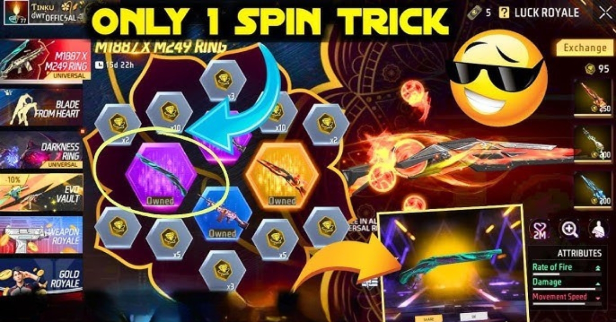 Free Fire SCAR x MAG-7 Ring Event 1 Spin Trick