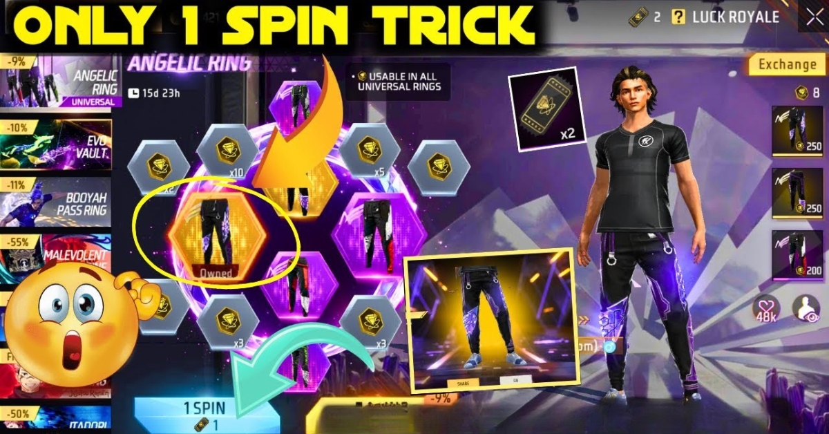 Free Fire Angelic Ring Event 1 Spin Trick 