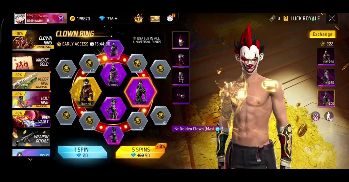 Free Fire Clown Ring Event 2026